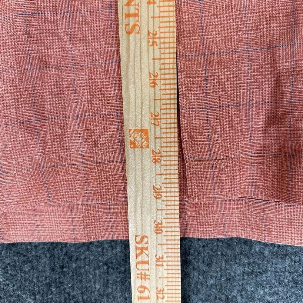 Jos A Bank Traveler Shirt Men XL Coral 100% Linen Button Down Long Sleeve Pocket